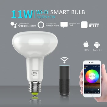 

smart house wifi smart bulb 11W RGBCW bulb supports alexa Google voice control led bulb