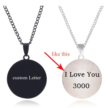

Personal Custom Letter Necklace i Love You Name Roundness Pendant Necklaces Women Men Collar Individuation Jewelry Gift