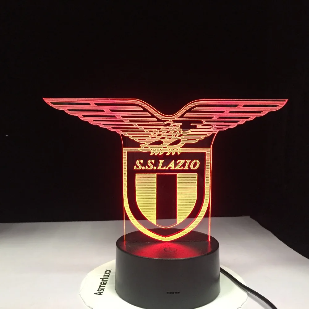 Ss Lazio итальянский клуб светодиодный 3d-ночник лампа сенсорный датчик 7 цветов Изменение офиса клуба дома Бар комнаты декоративный Настольный светильник