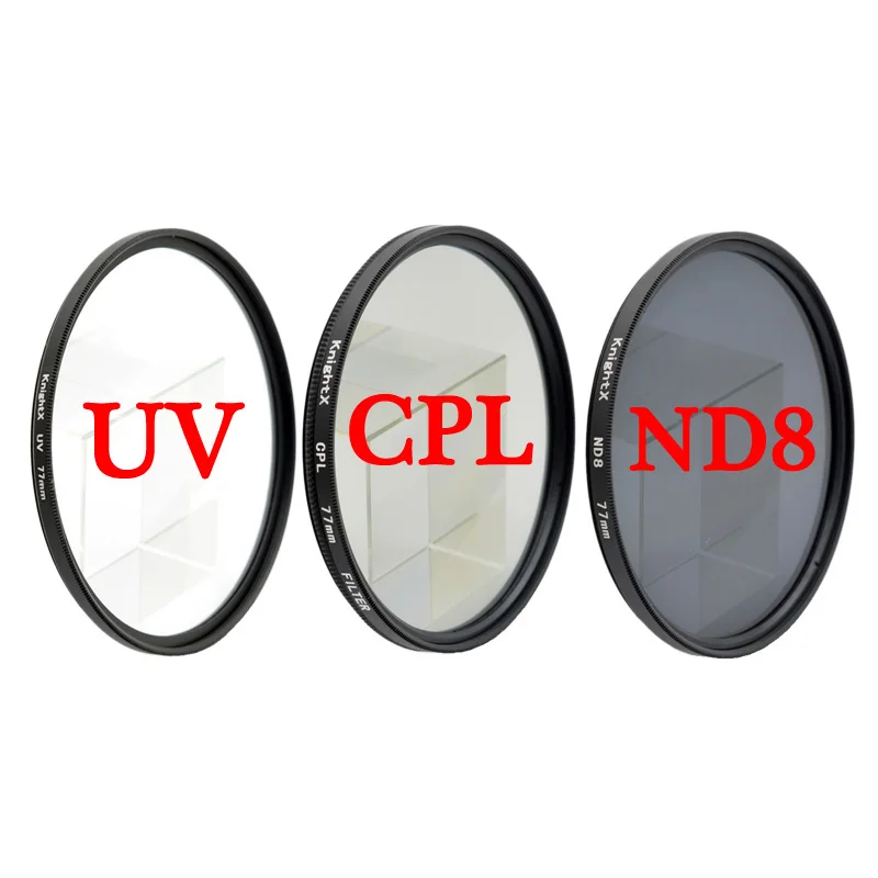 KnightX UV CPL ND Звездный фильтр для объектива canon nikon dslr 50d 400d d70 18-200 49 мм 52 мм 55 мм 58 мм 62 мм 67 мм 72 мм 77 мм - Цвет: UV CPL ND8