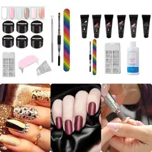 1 набор гель для наращивания ногтей набор для дизайна ногтей Французский наконечник для ногтей кристалл УФ-гель ломтик Кисть для ногтей