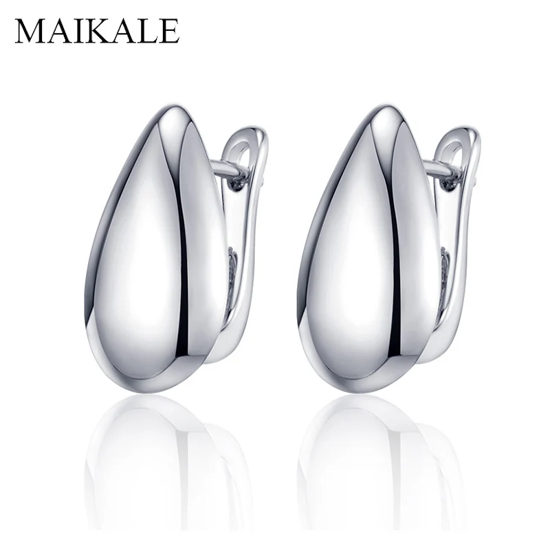 Женские серьги гвоздики MAIKALE простые медные в форме капли корейские