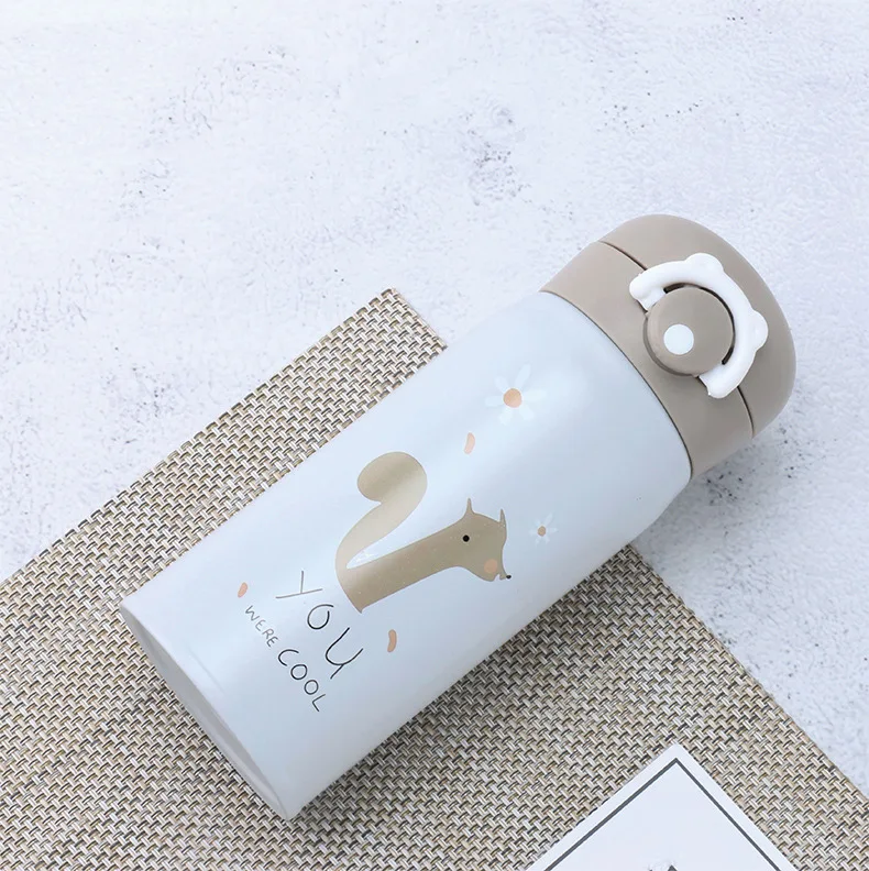 brown Горячая Bpa-free 400 мл нержавеющая сталь портативный мешок чашки Вакуумная чашка детский чайник воды путешествия чай фрукты трубочки для сока термос колба - Цвет: brown