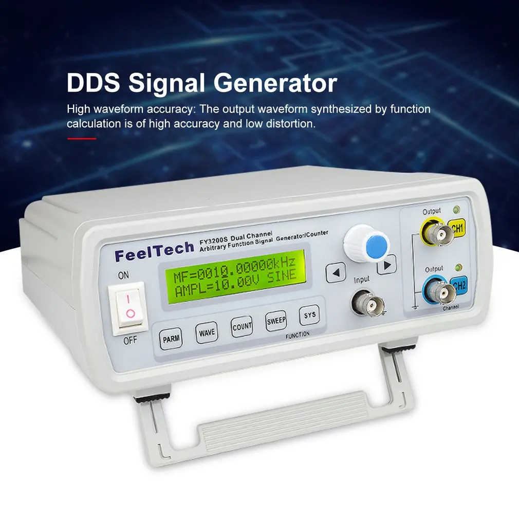 FellTech FY3200S 24 МГц цифровой DDS двухканальный функция источник сигнала Генератор произвольной формы/измеритель частоты пульса США