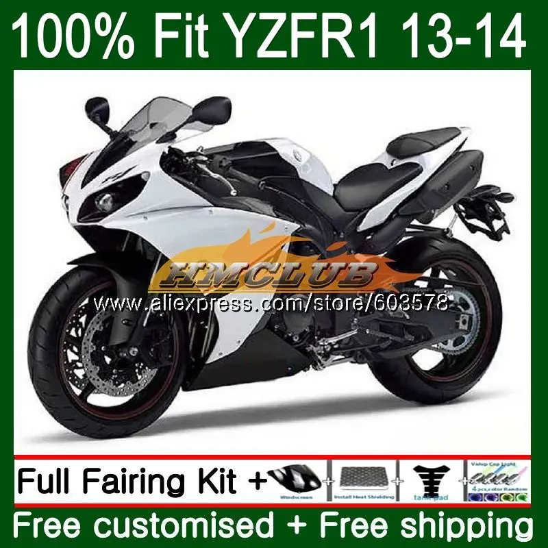 Инъекций средства ухода за кожей для YAMAHA YZF 1000 R 1 R1 2013 65CL. 1 Цвет: белый, черный, YZF-1000 YZF-R1 комплект YZF1000 YZFR1 13 14 обтекатель oem
