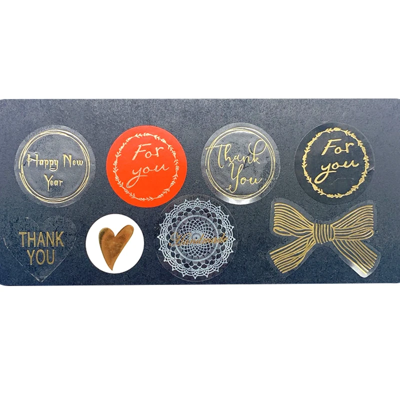 120pcs/lot Thank you Multifunction Hot Stamping Transparent Seal Sticker For Valentine wedding Party | Канцтовары для офиса и