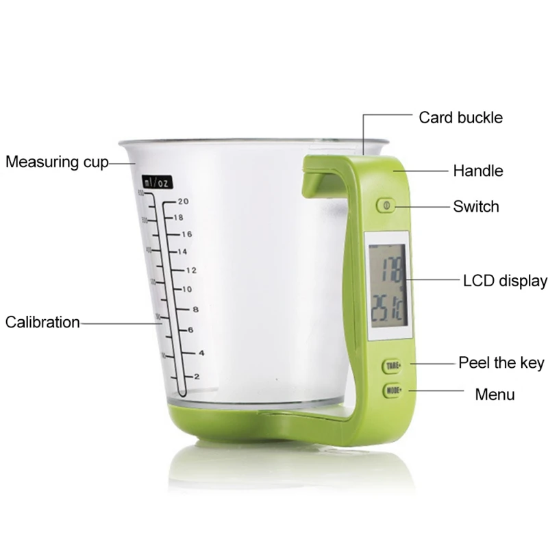 Kitchen Electronic Scale With Scale Portable Household Measuring Tool With Handle For Children