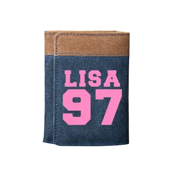 

Kpop Blackpink Lisa 97 Women Short Wallet Demin Coin Purse Rose 97 ID Card Holder Fashion Money Bag Students Canvas Carteira