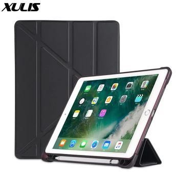 

For iPad 9.7 2018 Case with Pencil Holder PU Leather Silicone Soft Cover For ipad Air 1 Air 2 6th Generation Pro 9.7 Case Funda