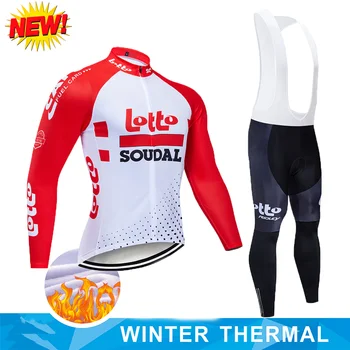

2020 lotto Winter Thermal Fleece Cycling Jersey Long Sleeve Jerseys Cycling Bib Pants Set Bike Bicycle Cycling Clothes