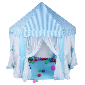 

Girls Cute Hexagon Design Cosplay Durable Princess Tent Home With Lace Edge Indoor Lightweight Assemble Toy Kids Playhouse