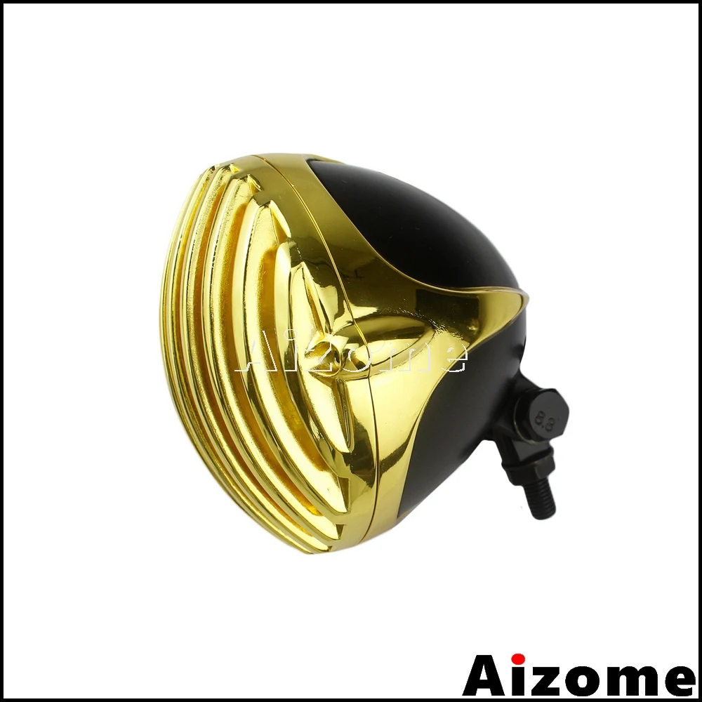 Мотоцикл рельефная фара 4-3/" решетка Finned налобный фонарь для Harley Honda Yamaha Triumph кафе, Рейсер, чоппер поплавок на заказ