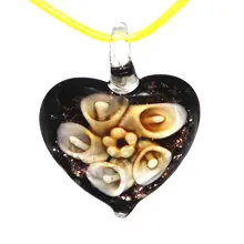 Morning glory 6 цветов стеклянные ювелирные изделия цветок сердце кулон из венецианского стекла лэмпворк стекло кулон ожерелье