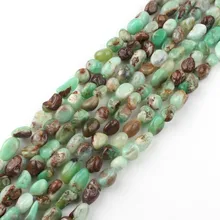 Нестандартные хризопраз Австралийский Нефритовый камень 5-7 мм свободные бусины подходят для рукоделия ювелирных изделий женщина Шарм браслет ожерелье 15 дюймов