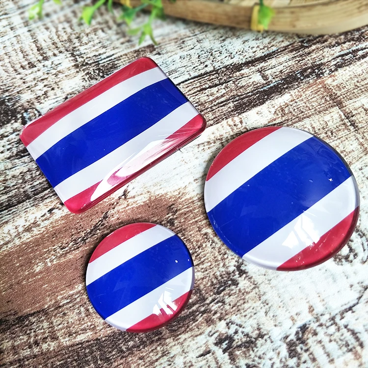 Thailand Магнит на холодильник хрустальная стеклянная кнопка с флагом логотип области магнит на холодильник комплект из 3 предметов - Цвет: Thailand