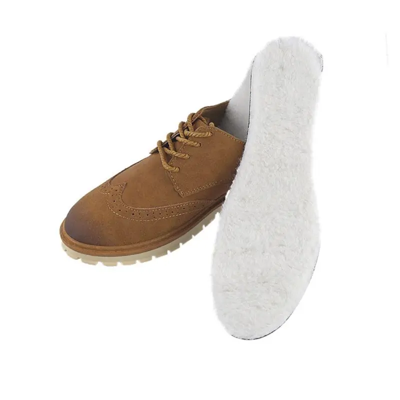 1Pair Unisex Faux Wool Latex Insoles Tailored Shoe Pads Shock Absorber Cushion