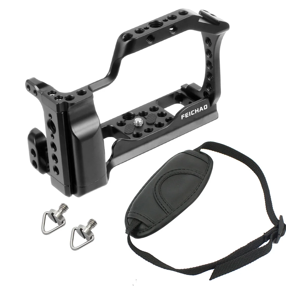 M50 Camera Cage Rig + 1/4 Top Handle Grip Aluminum Alloy for Canon EOS M50 M5 DSLR Cold Shoe Mount Video Vlog Film Stabilizer