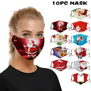 

5pcs Protective Printing Christmas Print Mouth Cover For Protection Facemask Washable Earloop Mask Mascarilla Reutilizable