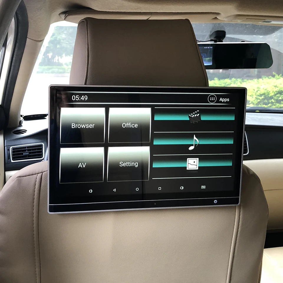 12.5 Inch TV Screen Wifi Android 12 Headrest With Monitor For Land