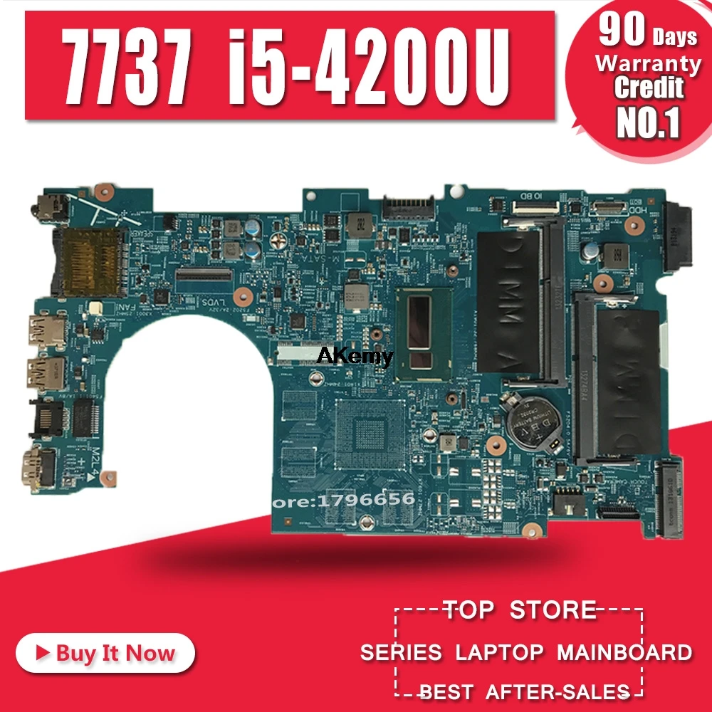 

For DELL INSPIRON 7737 Laptop Motherboard I5 CPU CN-0VHTPV 0VHTPV VHTPV CN-044PTM 044PTM 44PTM Tested 100% work