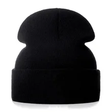 Шапка-бини с вышитым драконом и шариком для женщин и мужчин, вязаные теплые зимние шапки для мужчин и женщин, одноцветные Повседневные шапки в стиле хип-хоп с манжетами