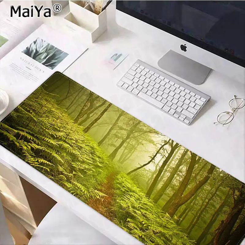 Игровой коврик для мыши Maiya Landscape Tree из натурального каучука, Настольный коврик, версия скорости/управления, большой игровой коврик для мыши