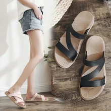 Women's slippers 2020 new cross-shaped lace-up slippers