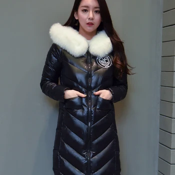 

Fur 2020 Real Fox Womens Winter Jackets and Coats X-Long 20% White Duck Down Plus XXXXL Warm Coat winterjas dames XC020