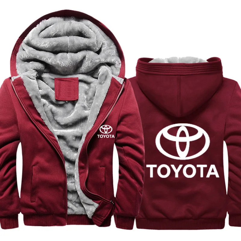 Куртка мужская с капюшоном и логотипом автомобиля Toyota толстовка повседневный
