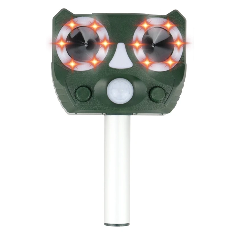 Animal Repeller Outdoor with Solar Powered Ultrasonic Waterproof Flashing Light for Squirrels Cats Dog | Дом и сад