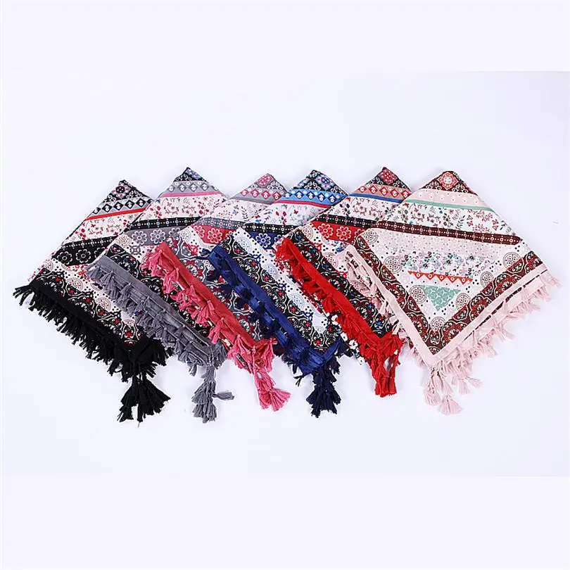 YISHLINE женский шарф квадратный 110 см хлопок Шали Обертывания леди пашмины кисточки Богемия платок зима осень банданы хиджаб
