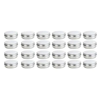 

35Pcs 2 Oz Food Tins Aluminum Storage Cans Screw Top Round Steel Tins Cans with Screw Lid Screw Lid Containers