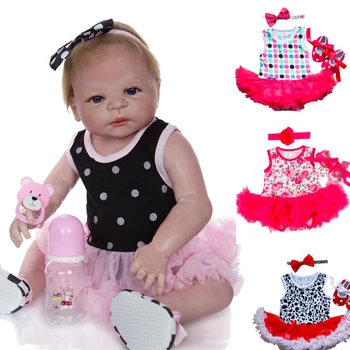 

57cm 23'' Full Body SIlicone Reborn Babies Doll girl Bath Toy Lifelike New born Princess Baby Doll Bonecas Bebe Reborn doll