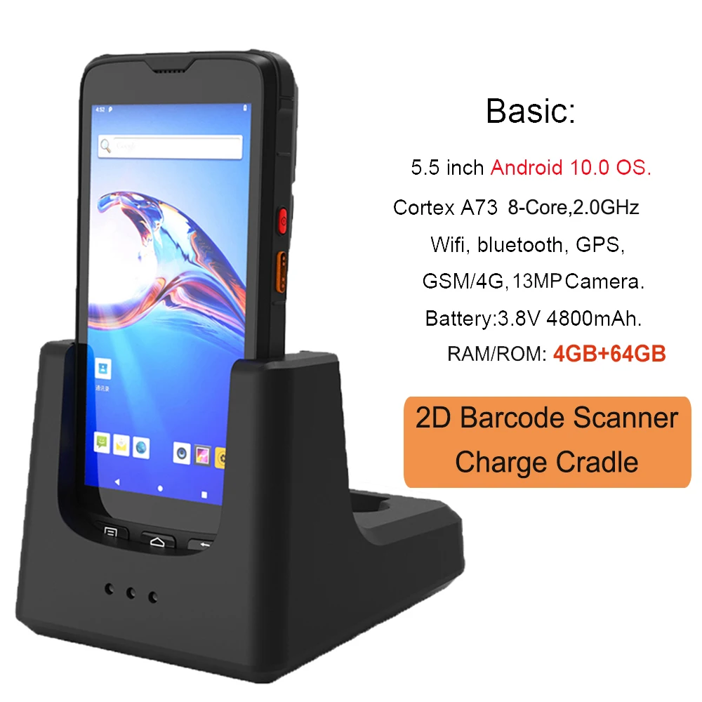 receipt scanner Android 10 4G 64G Handheld PDA Scanner 1D 2D Barcode Reader 4G WiFi Bluetooth GPS Rugged Inventory Manager datalogic scanner Scanners