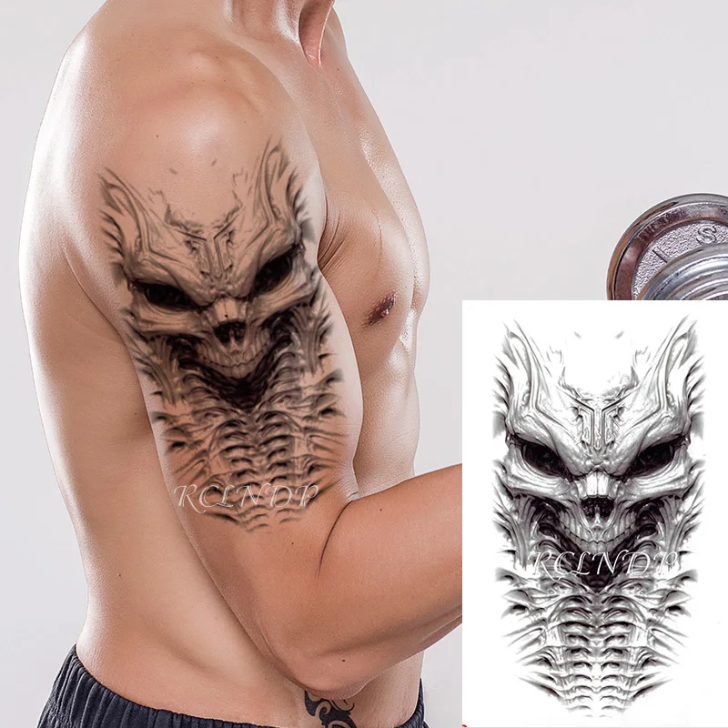 Waterproof Temporary Tattoo Sticker Animal Skull Bone Design Totem Pattern Fake Tatoo Flash Tatto Body Art for Girl Women Men | Красота и