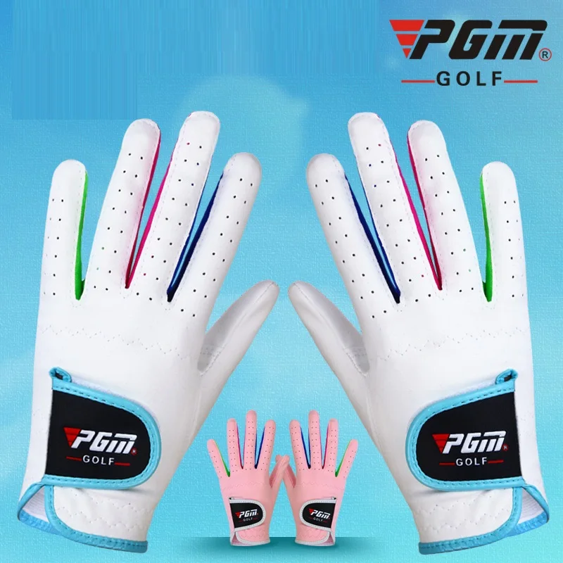 Luvas de Golfe Pano de Microfibra Luva de Golfe Luvas de Esquerda e Direita Meninas Meninos Slip-resistente Crianças Respirável Esportes Pgm