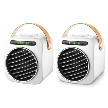 

USB USB Air Cooler Mini Portable Digital Display Air Conditioner With Handle Fan Water Cooling Fan Noiseless Evaporative Air for