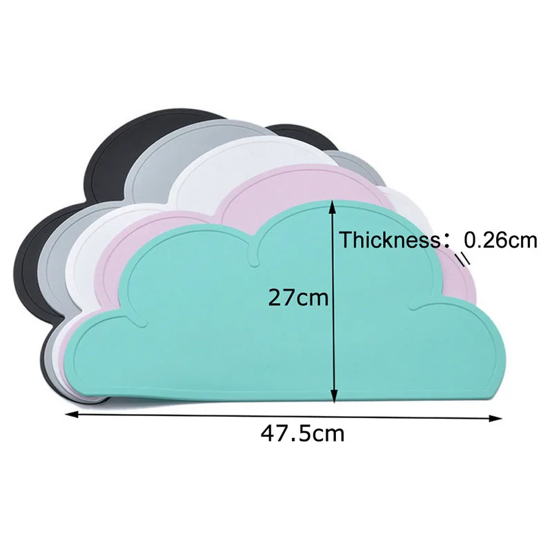 Новые Детские Силиконовые облачные столовые приборы, настольные коврики, пищевые коврики обеденные столовые приборы, тарелка для кормления