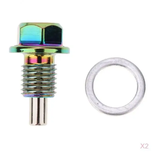 2 Pcs Universal  Oil Drain Plug Anodized M12x1.5 For All Car