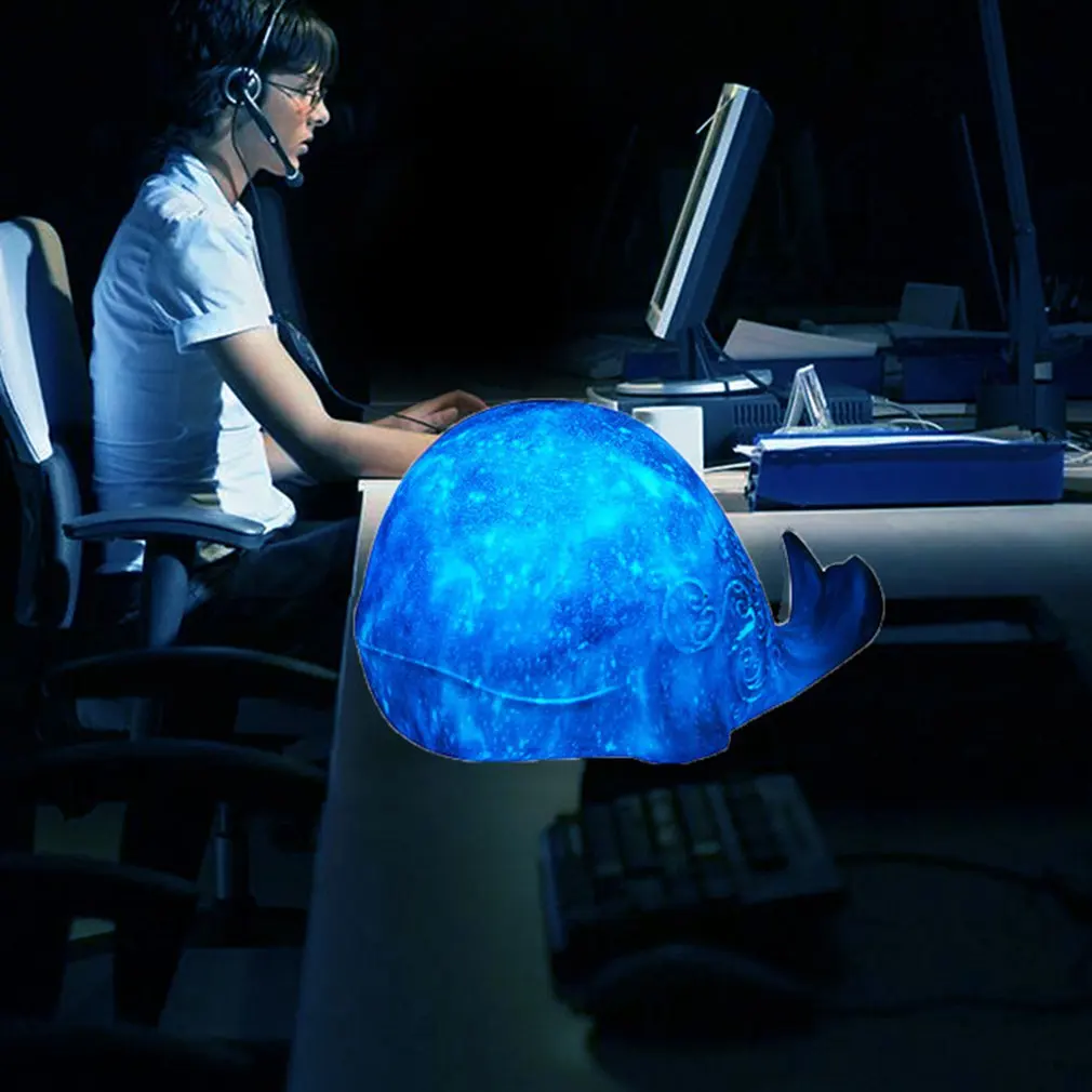 Whale Starry Lights Smart Home Creative Products 3d Printing Lunar Lights Charging Night Light New Exotic Table Lamp