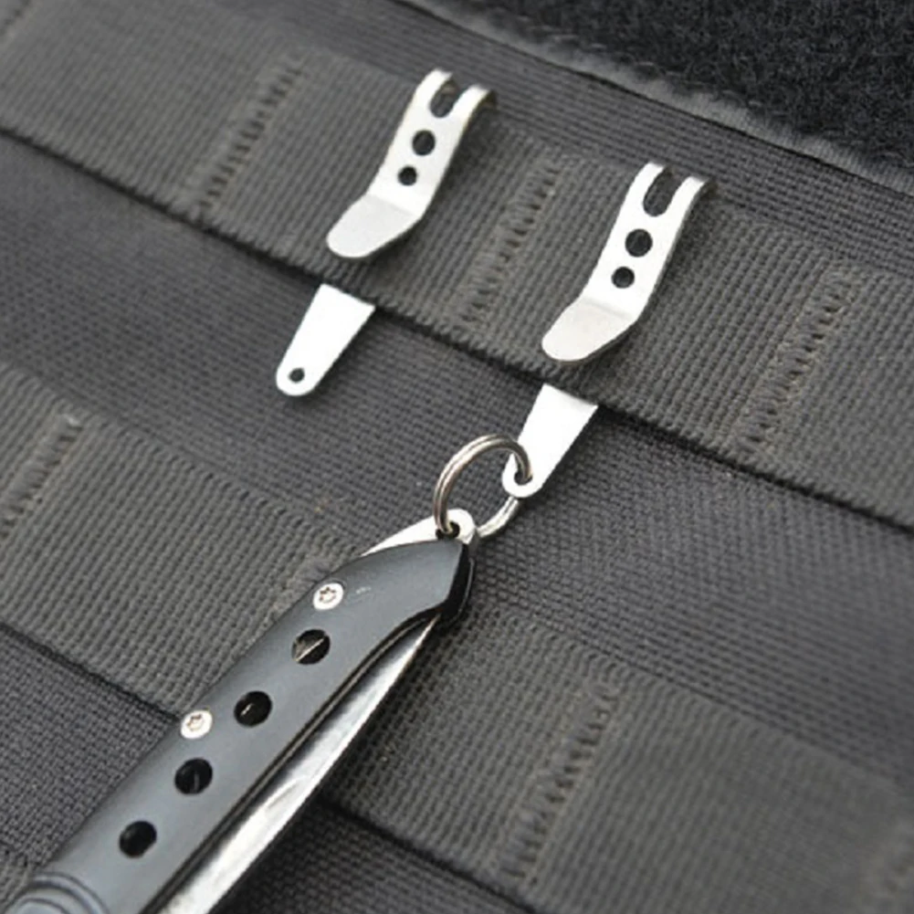 1-10PCS Metal Key Buckles Stainless Steel Mini Silver Portable Pocket Clips Bag Waist Belt Hanging Clip Carabiner Outdoor Tool