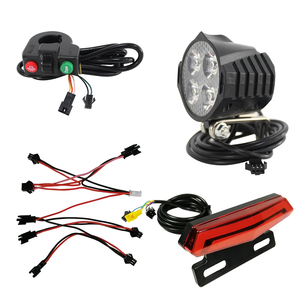 Foco y Trasera Eléctrica de Advertencia para Faro, Luces Delanteras Traseras para la Noche, 24V, 36 V, 48 V, 60V|Luz de bicicleta| - AliExpress