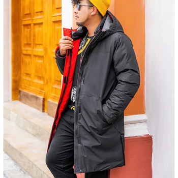 

Warm fashion men clothing long men fashion cotton jacket hooded jacket thick high quality winter coat plus size