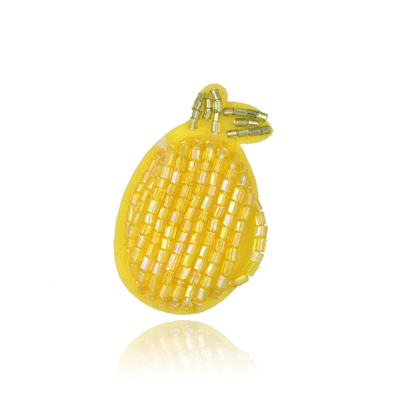 

WEIMANJINGDIAN Brand New Arrival Fabric and Yellow Beads Pear Pins Brooches for Women Garment Accessories