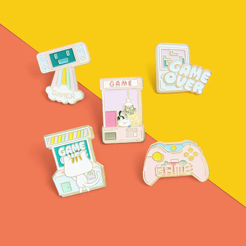 Enamel Video Game Player Video Game Enamel Pins Game Rainbow