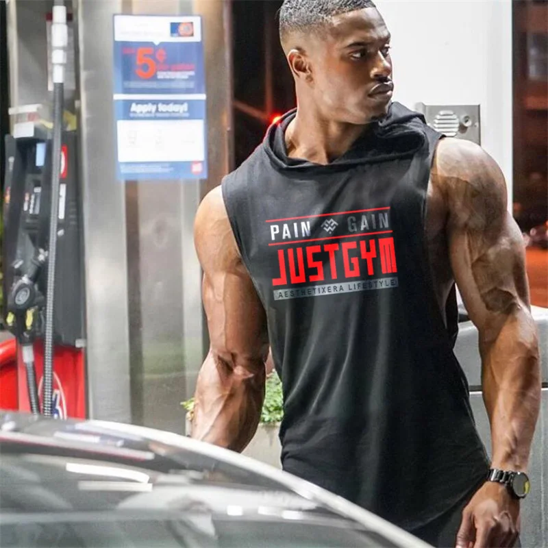 Бренд Muscleguys одежда для спортзала с капюшоном майка мужчин бодибилдинг Стрингер