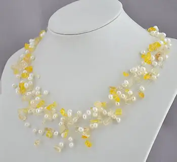 

Unique Pearls jewellery Store 20 rows Genuine Freshwater Pearl Crystal Beads Necklace Charming Women Gift Fine Jewelry