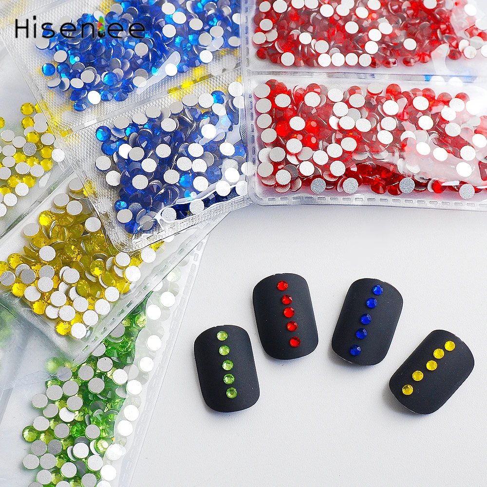 Never Fade Stones 1728pcs 20Color SS3-SS10 Small Sizes Nail Art Crystal Glass Rhinestone For Nails 3D Decoration Gems | Красота и