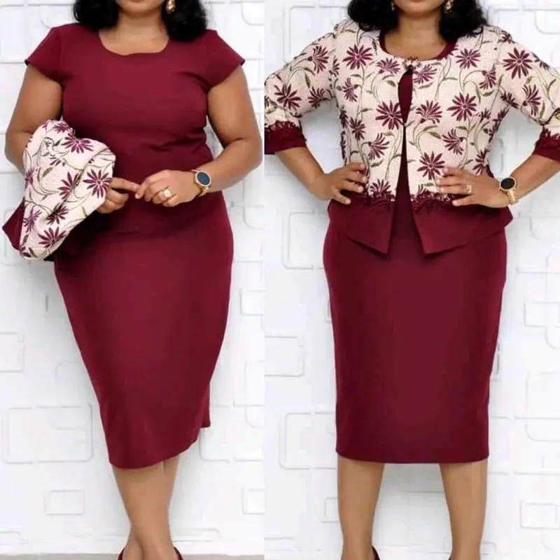 Большой размер винтажный цветочный принт Женский комплект из двух частей платье