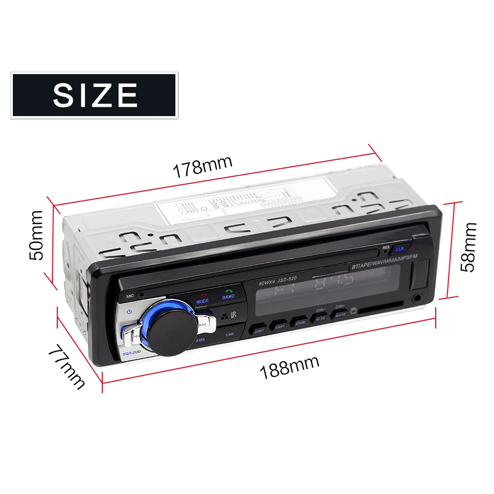 

Car MP3 Player Bluetooth U Disk Radio Player Hands-Free Calls Auto MP3 Player with Remote Control 1pcs hot sale